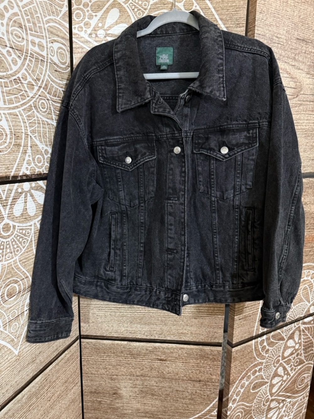 wild fable Black Washed Denim Jacket